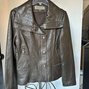 Andrew Marc New York Brown Leather Jacket - size M